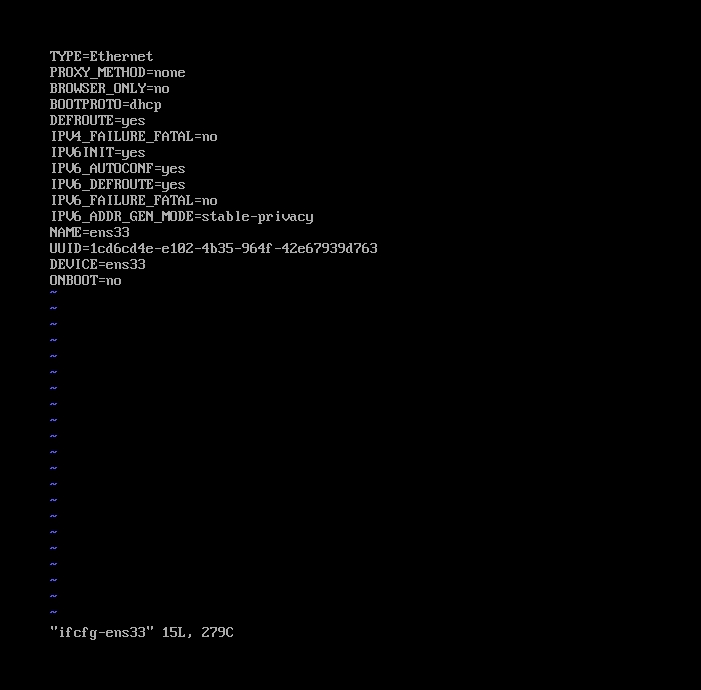 进入ifcfg-ens33文件